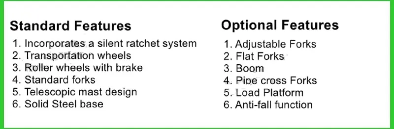 Portable Manual Material Lift with Manual One Speed Winch 0