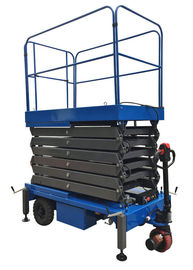 8m Working Height Manganese Steel Mobile Scissor Lift  Electrical Pulling Loading Capacity 450kg