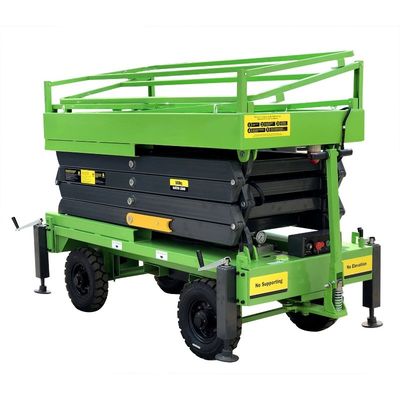 12 Meters High Mobile Scissor Lift Work Platform 500Kg Loading Capacity Long Work Times