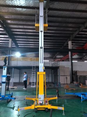 6 Meters Flame Proof Aluminum Aerial Work Platform Single Mast Man Lift 130Kg