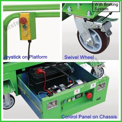 3m 3.9m DC Powered Mini Scissor Lift , Small Electric Scissor Lifts CE