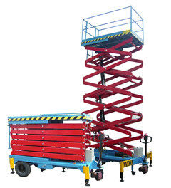 Folding Guardrails Mobile Scissor Lift With Manganese Steel Lifting Arm
