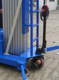 14M 300Kg Loading Capacity Motorized Aluminum Aerial Work Platform With Quadruple Mast