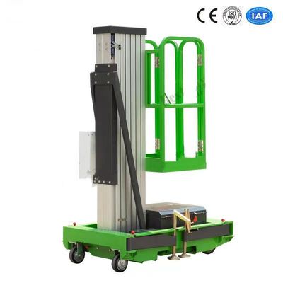 6 Meters Single Mast Aluminum Industrial Vertical Platform Lift 130Kg Loading Capacity