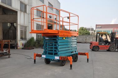 8m Electric Mobile Hydraulic Scissor Lift with Motorized Device , 450Kg Loading