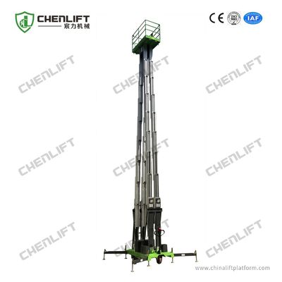14 Meters Height 300kg Loading Capacity Quadruple Mast Insulative Portable Aerial Work Platforms