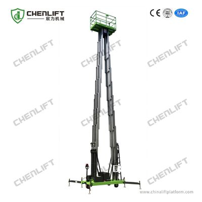Quadruple Mast Insulated 10m Aerial Work Platform 300Kg with Rigid Aluminum Alloy Profile