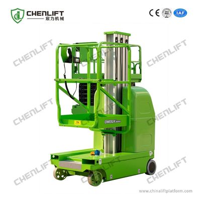7.5 Meters Electrical Aerial Work Platform Single Mast Hydraulic Lift Equipment 125Kg Loading Capacity