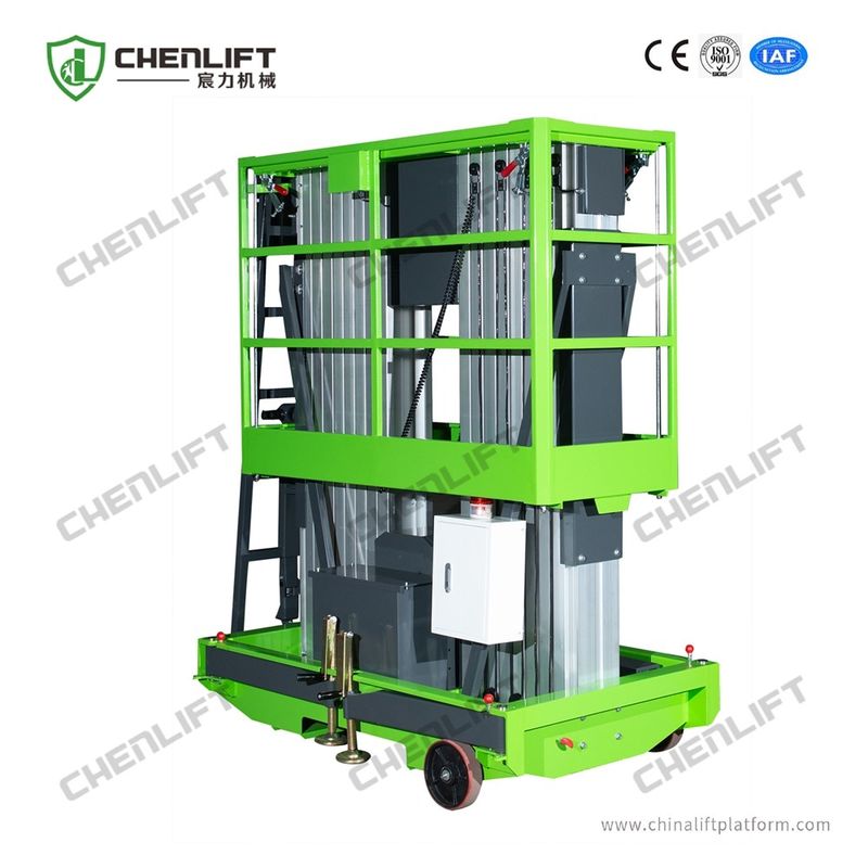 8 Meters Platform Height Double Mast Mobile Aerial Work Platform with 200Kg Loading Capacity