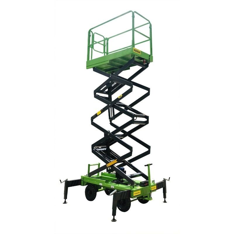 14m 500kg Manual Pushing Mobile Telescoping Lift Red Hydraulic Elevator Aerial Work Platform